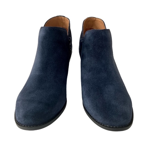 VIONIC Ama Blue Suede Round Toe Ankle Booties Water Resistant 9-1/2 Medium - Picture 3 of 12